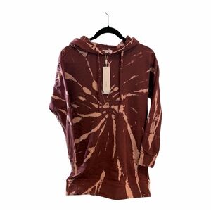 525 America Tie-Dye Long Hoodie with pockets Maroon size Medium New